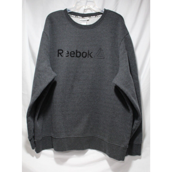 Reebok Men's 3XL Charcoal Gray Sweatshirt Logo Fleece lined Outdoors Camping - Picture 3 of 15